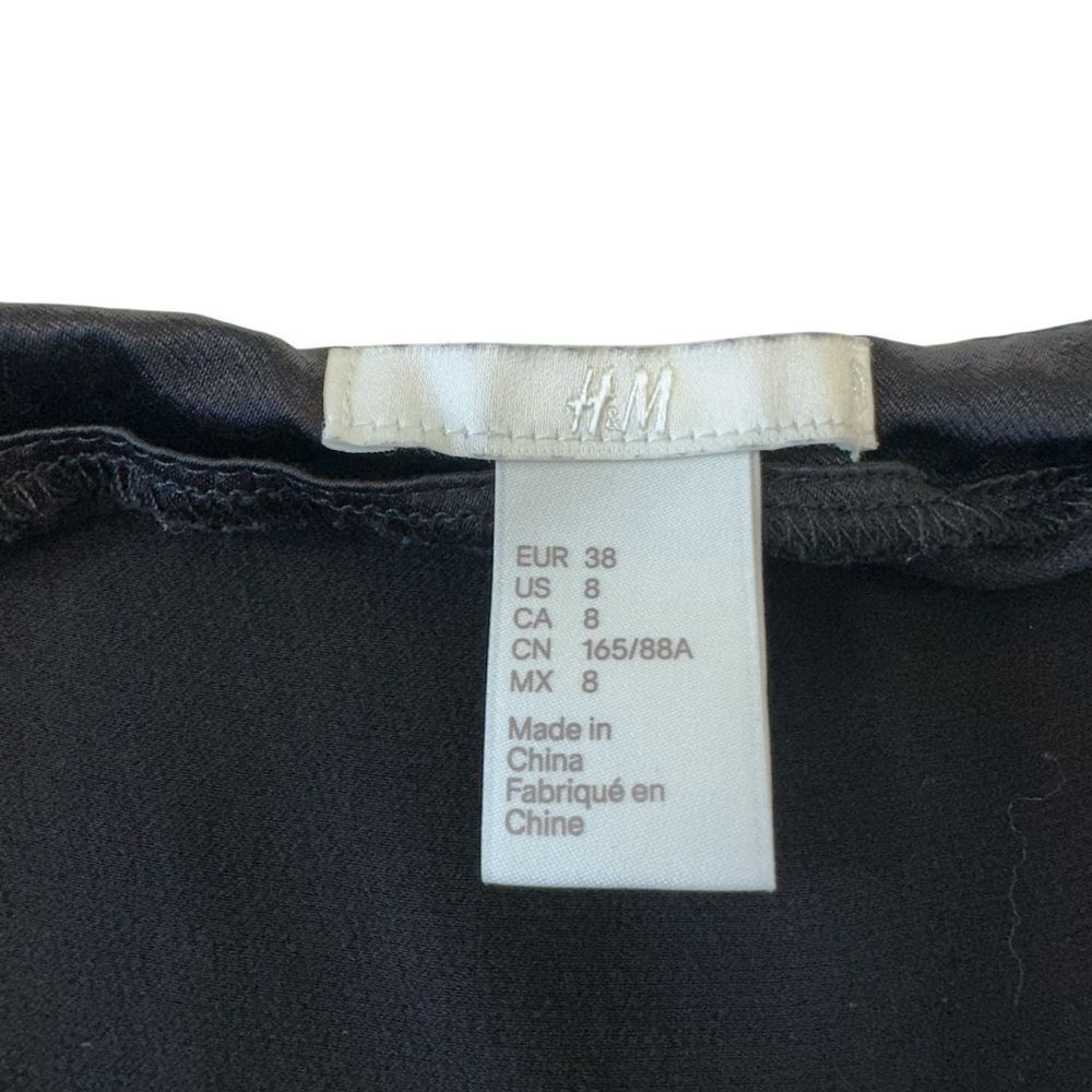 H&M Black Classic Intimate Style Babydoll Fairy Event Slip Midi Dress, Size 8 - Picture 8 of 12